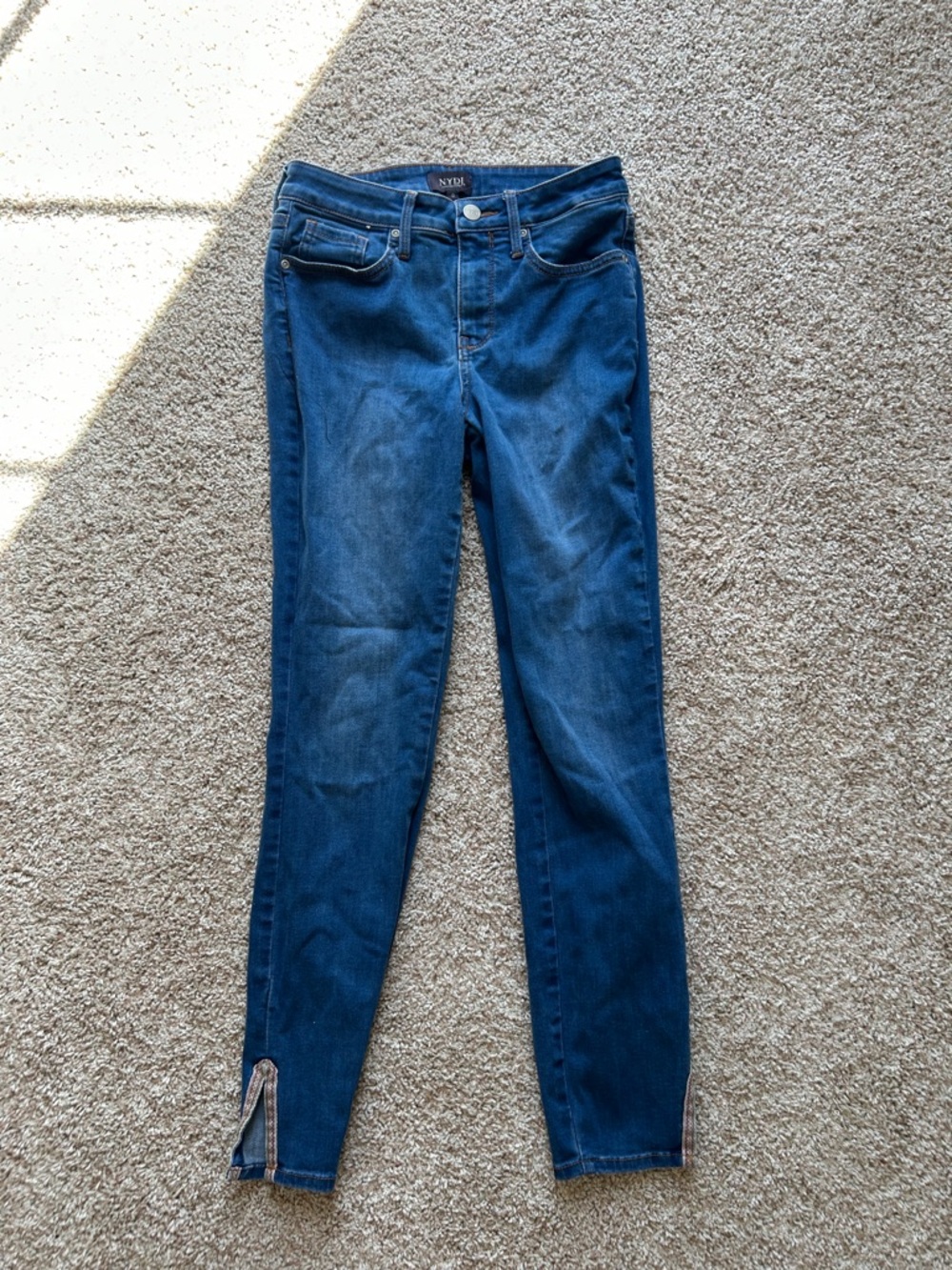 NYDJ Skinny Ankle Jeans in Dark Blue Denim